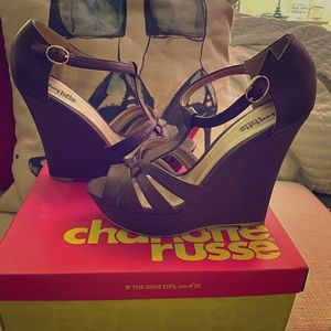 Charlotte Russe Brown Strappy Wedges